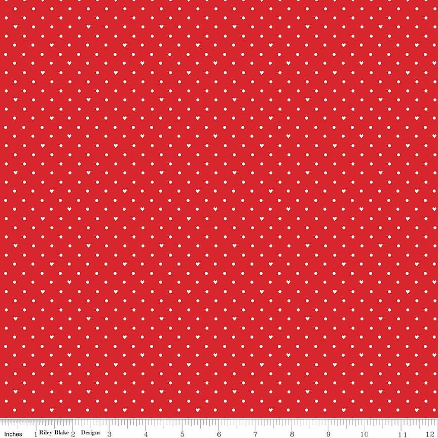 Sweetheart Dots Red by My Mind's Eye for Riley Blake Designs - C15506-RED