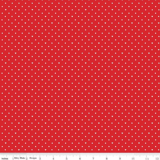 Sweetheart Dots Red by My Mind's Eye for Riley Blake Designs - C15506-RED