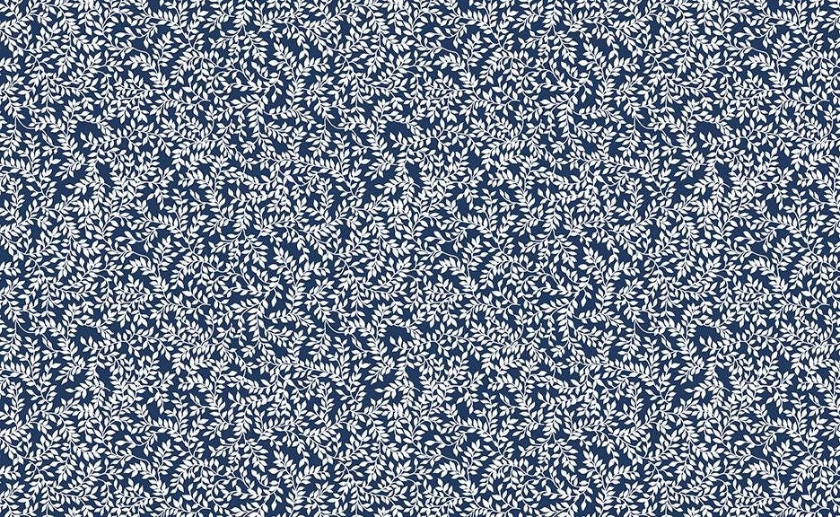 Classic Keepsakes In Blue Mini Ferns Navy by Kanvas Studio for Benartex Fabrics - 14649-55