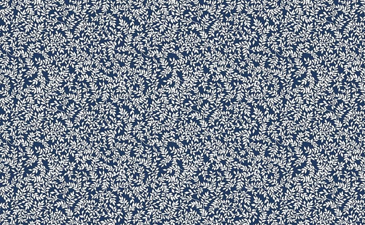 Classic Keepsakes In Blue Mini Ferns Navy by Kanvas Studio for Benartex Fabrics - 14649-55