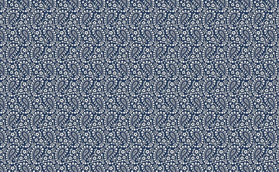 Classic Keepsakes In Blue Rose Paisley Floral Navy Blue by Kanvas Studio for Benartex Fabrics - 14650-55