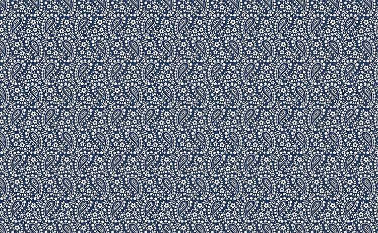 Classic Keepsakes In Blue Rose Paisley Floral Navy Blue by Kanvas Studio for Benartex Fabrics - 14650-55