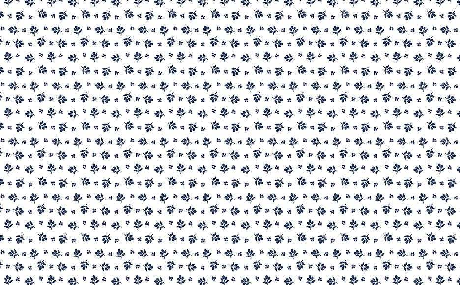 Classic Keepsakes In Blue Little Flower Buds White/Navy by Kanvas Studio for Benartex Fabrics - 14654-50