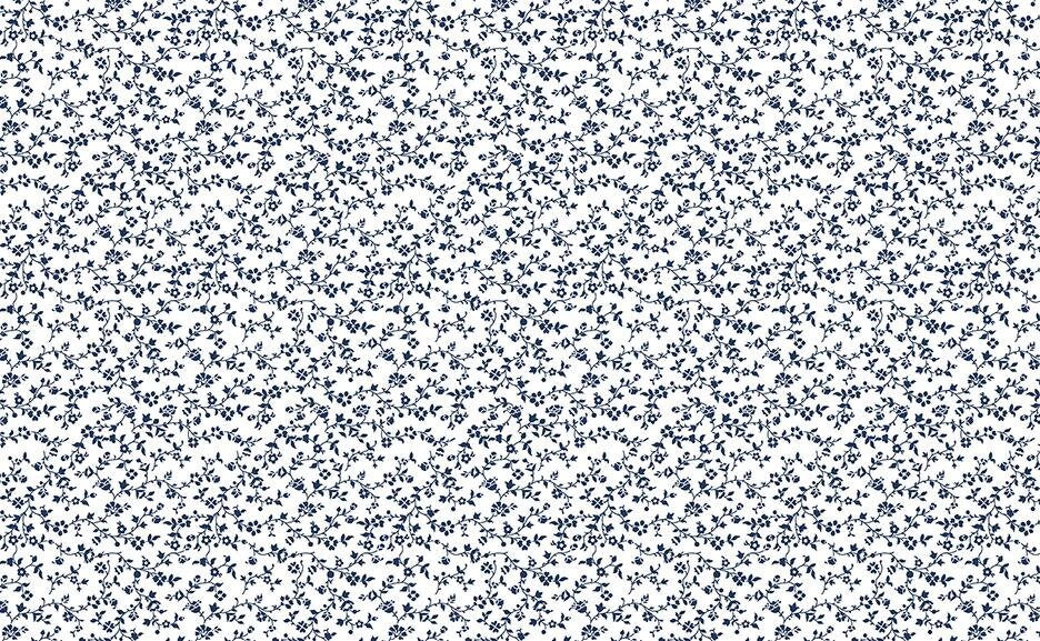 Classic Keepsakes In Blue Vineyard Floral White/Navy by Kanvas Studio for Benartex Fabrics - 14659-50