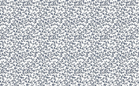 Classic Keepsakes In Blue Vineyard Floral White/Navy by Kanvas Studio for Benartex Fabrics - 14659-50