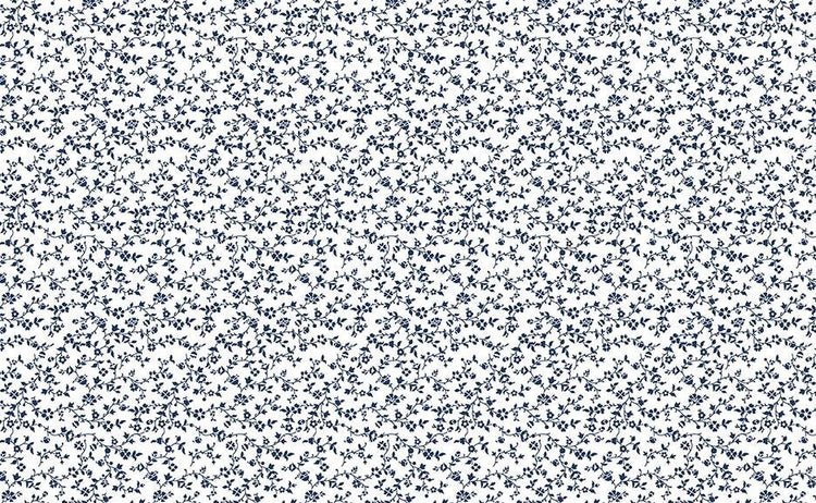 Classic Keepsakes In Blue Vineyard Floral White/Navy by Kanvas Studio for Benartex Fabrics - 14659-50