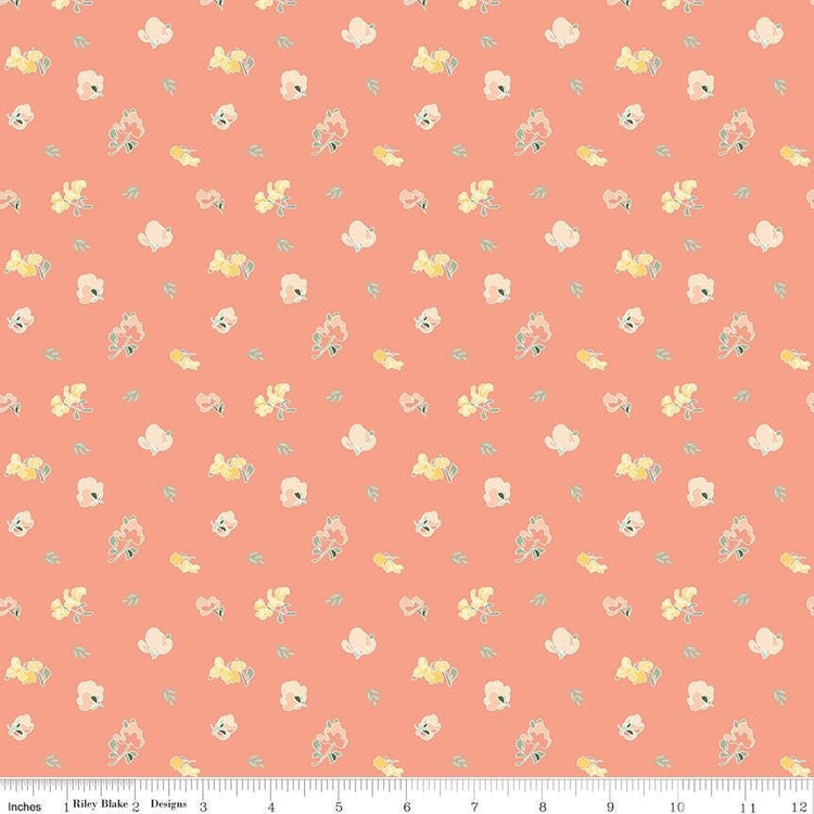 New Beginnings Sweet Peas Apricot by Sandy Gervais for Riley Blake Designs - C15752-APRICOT