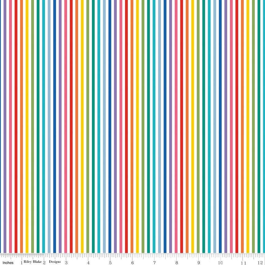 1/8" Stripe Rainbow by The RBD Designers for Riley Blake Designs - C495-RAINBOW