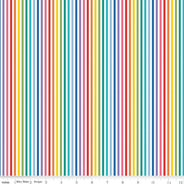 1/8" Stripe Rainbow by The RBD Designers for Riley Blake Designs - C495-RAINBOW