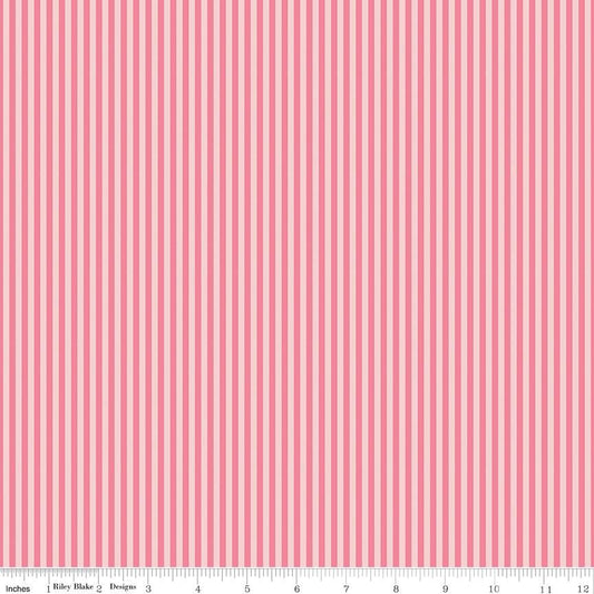 1/8" Tonal Stripe Sugar Pink by The RBD Designers for Riley Blake Designs - C500-SUGARPINK