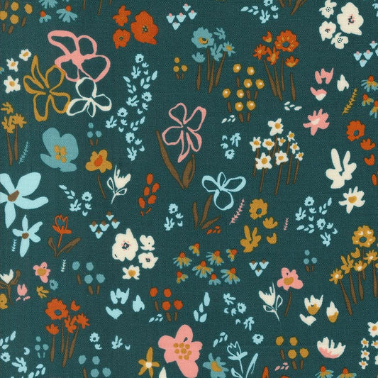 Things Above Scattered Seeds Florals Deep Sea by Fancy That Design House for Moda Fabrics - 45612 26