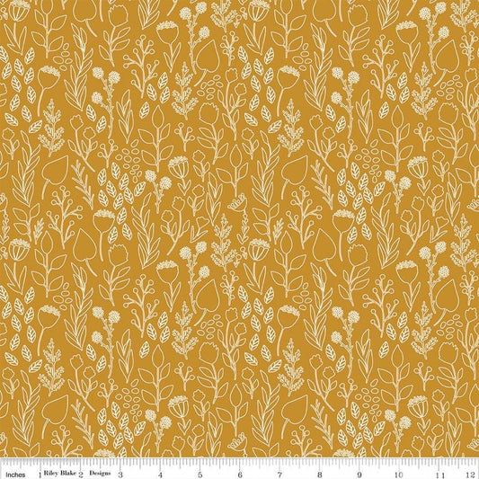 Blush 'n Butterscotch Outlines Butterscotch by Simple Simon & Company for Riley Blake Designs - C15592-BUTTERSCOTCH