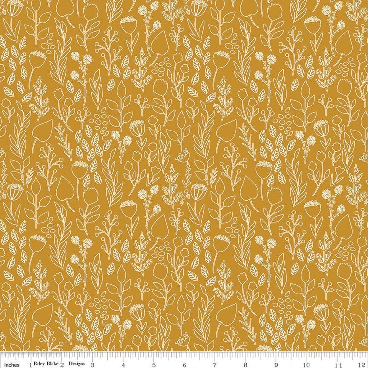 Blush 'n Butterscotch Outlines Butterscotch by Simple Simon & Company for Riley Blake Designs - C15592-BUTTERSCOTCH