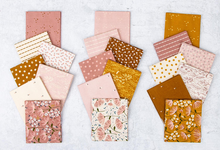 Blush 'n Butterscotch Quarter Bundle by Simple Simon & Company for Riley Blake Designs - FQ-15590-21 (21 pieces)