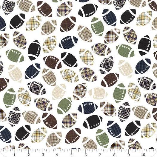 Fall Is For Football Football Season White by Camelot Fabrics - 49230701-01