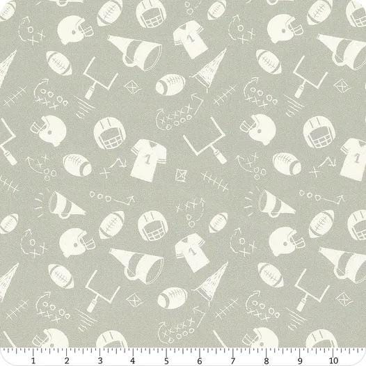 Fall Is For Football Icons Light Grey by Camelot Fabrics - 49230703-01