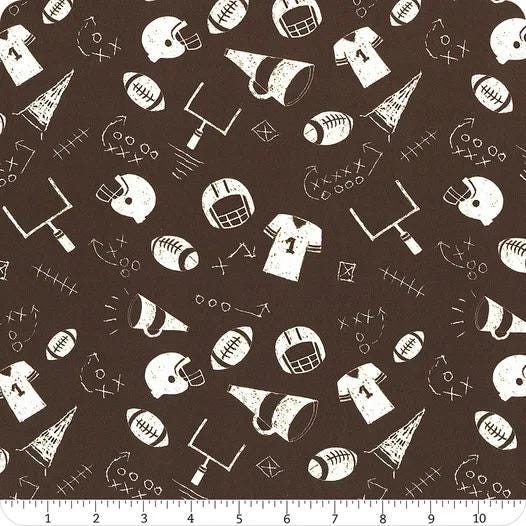 Fall Is For Football Icons Brown by Camelot Fabrics - 49230703-02