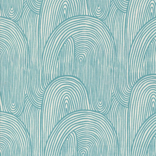 Things Above Wavy Whirl Geometrics Blender Teal by Fancy That Design House for Moda Fabrics - 45614 25