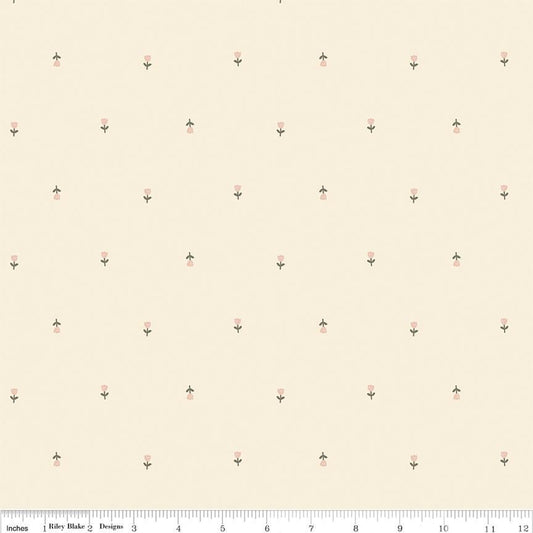 Blush 'n Butterscotch Tulips Cream by Simple Simon & Company for Riley Blake Designs - C15591-CREAM