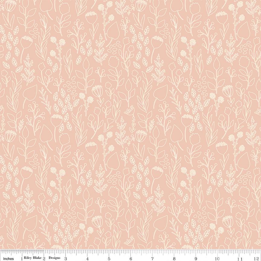 Blush 'n Butterscotch Outlines Blush by Simple Simon & Company for Riley Blake Designs - C15592-BLUSH