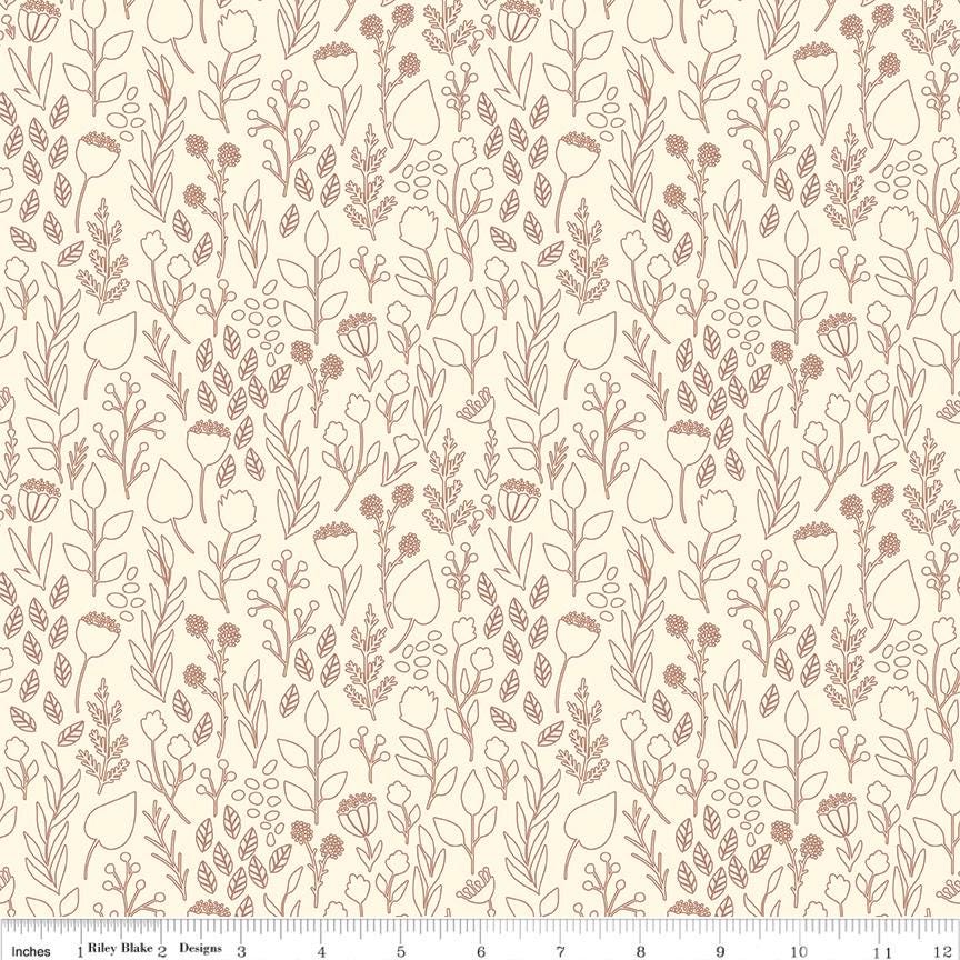 Blush 'n Butterscotch Outlines Cream by Simple Simon & Company for Riley Blake Designs - C15592-CREAM