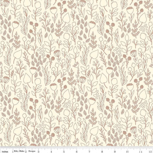 Blush 'n Butterscotch Outlines Cream by Simple Simon & Company for Riley Blake Designs - C15592-CREAM