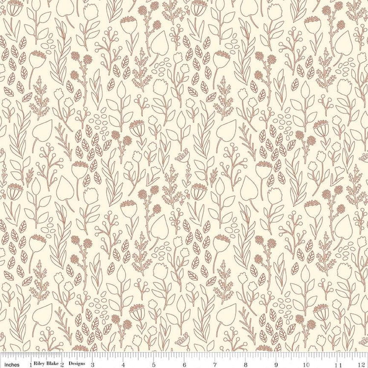 Blush 'n Butterscotch Outlines Cream by Simple Simon & Company for Riley Blake Designs - C15592-CREAM