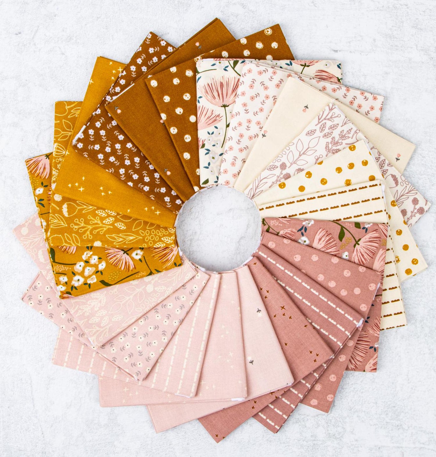 Blush 'n Butterscotch Quarter Bundle by Simple Simon & Company for Riley Blake Designs - FQ-15590-21 (21 pieces)