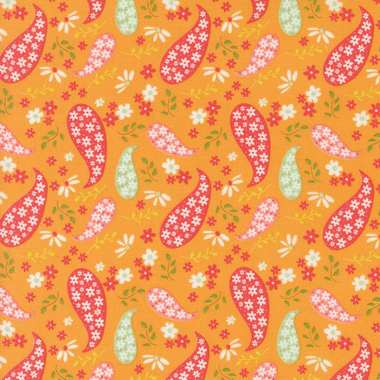 Raspberry Summer Apricot Paisley Paisley by Sherri & Chelsi for Moda Fabrics - 37691 14