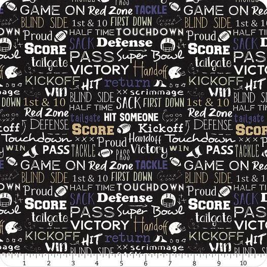 Fall Is For Football Game Time Black by Camelot Fabrics - 49230706-01