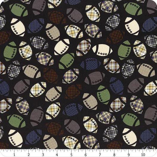 Fall Is For Football Football Season Black by Camelot Fabrics - 49230701-03