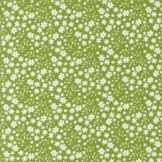 Raspberry Summer Fresh Grass Blossom Small Floral by Sherri & Chelsi for Moda Fabrics - 37693 18