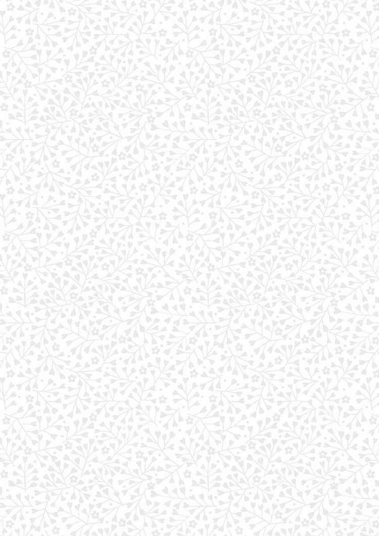 Tiny Tonals Tiny Floral Hearts White on White by Lewis & Irene - TT20-1