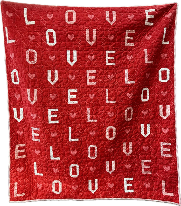 L-O-V-E Quilt Kit with Love Blooms fabric by Lella Boutique for Moda Fabrics - quilt kit with pattern