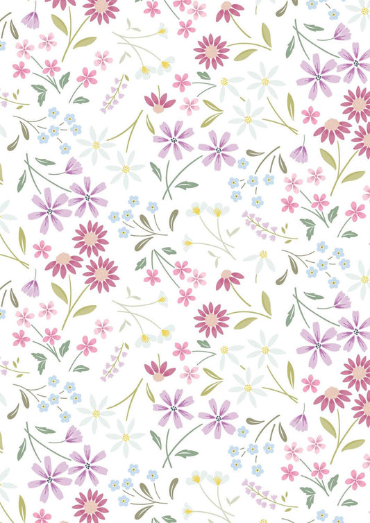 The Pressed Flower Collection Sleeping Blossom White by Cassandra Connolly for Lewis & Irene - CC51.1