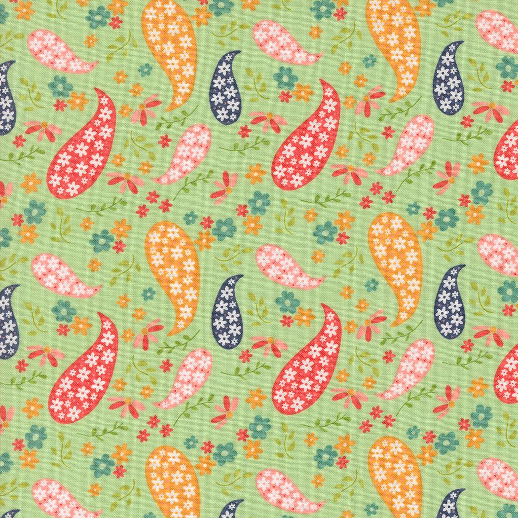 Raspberry Summer Mint Paisley Paisley by Sherri & Chelsi for Moda Fabrics - 37691 15