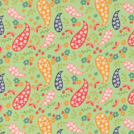 Raspberry Summer Mint Paisley Paisley by Sherri & Chelsi for Moda Fabrics - 37691 15