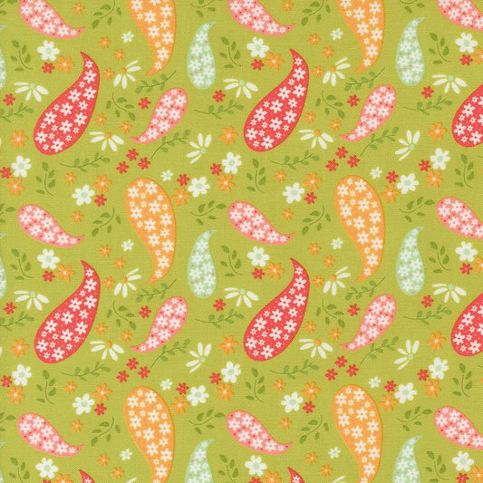 Raspberry Summer Lime Paisley Paisley by Sherri & Chelsi for Moda Fabrics - 37691 17