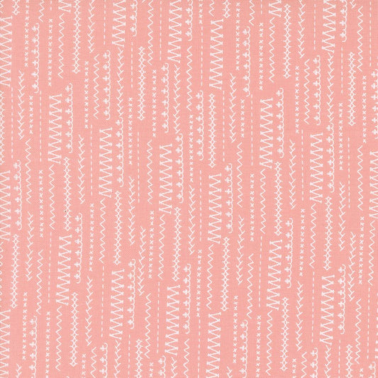 Threads Pink Stitched Up Stripes by Sweetwater for Moda Fabrics - 55686 22