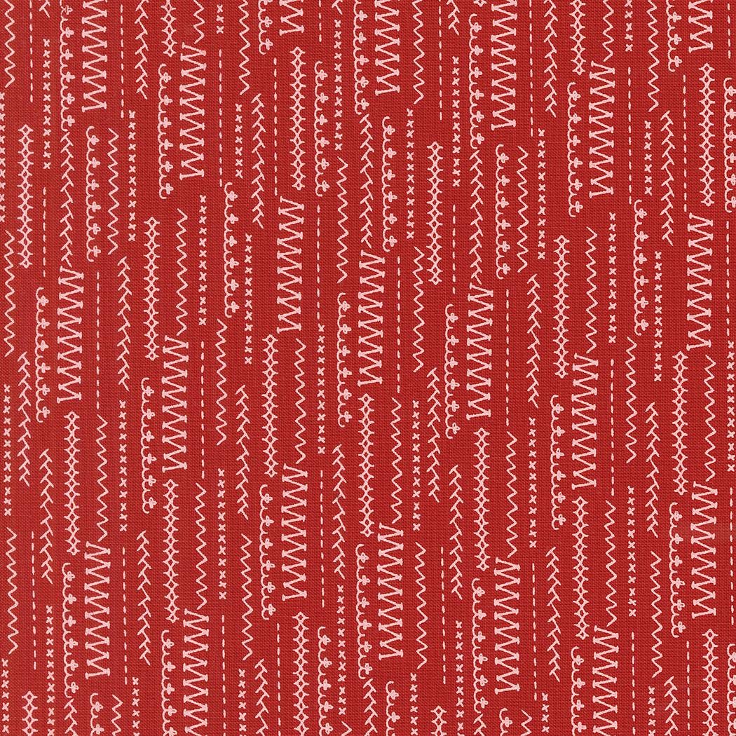 Threads Red Stitched Up Stripes by Sweetwater for Moda Fabrics - 55686 23