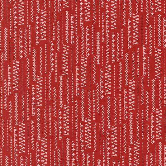 Threads Red Stitched Up Stripes by Sweetwater for Moda Fabrics - 55686 23