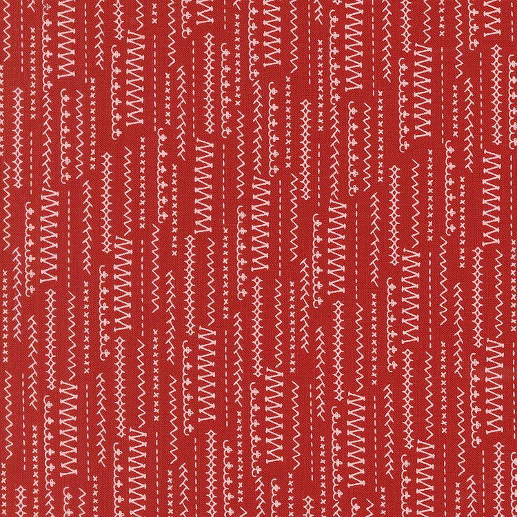 Threads Red Stitched Up Stripes by Sweetwater for Moda Fabrics - 55686 23