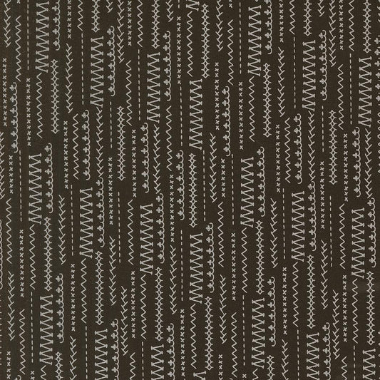 Threads Black Stitched Up Stripes by Sweetwater for Moda Fabrics - 55686 25