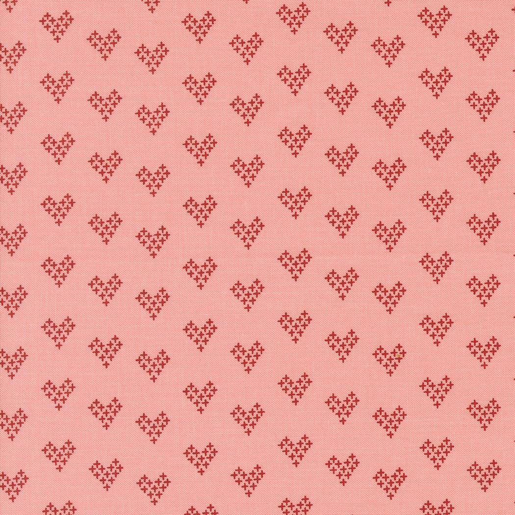 Threads Pink Love Novelty Hearts by Sweetwater for Moda Fabrics - 55687 22