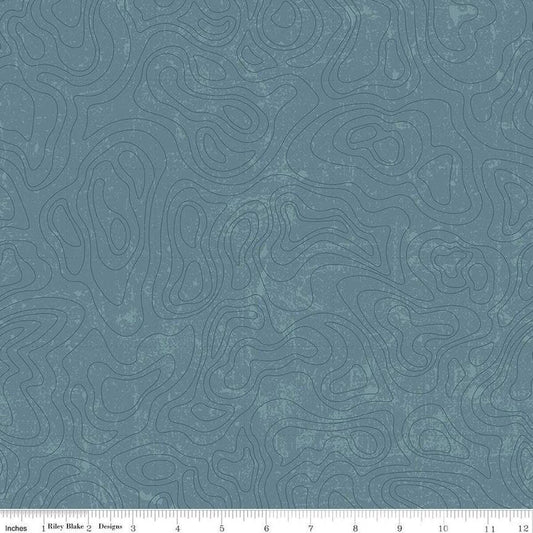 The National Parks Topographic Blue by Anderson Design Group for Riley Blake Designs - C13293-BLUE
