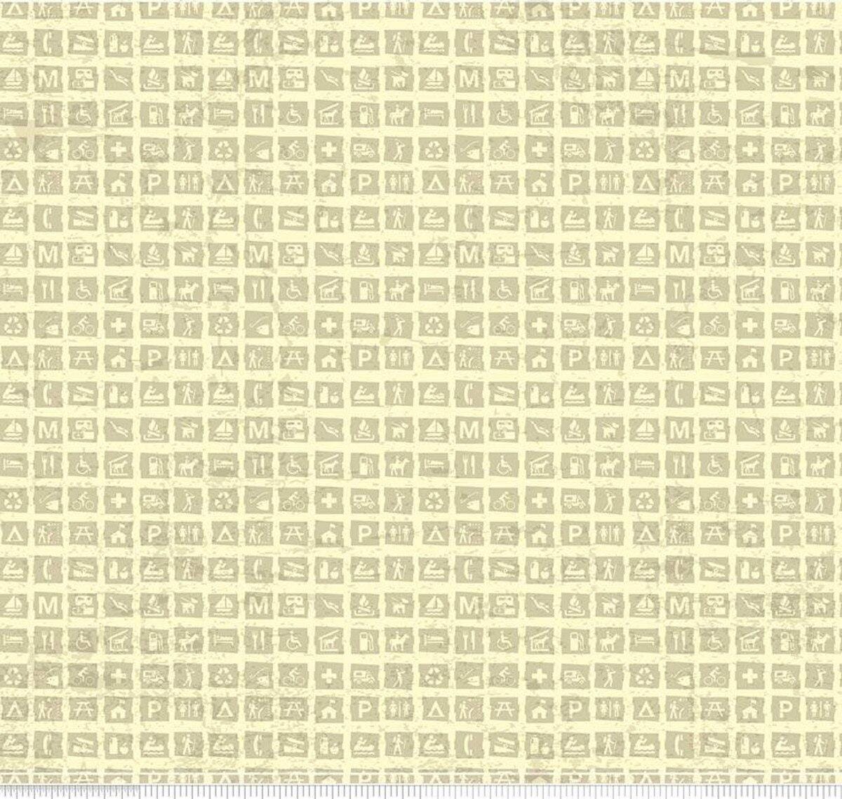 The National Parks Park Signs Cream by Anderson Design Group for Riley Blake Designs - C8783-CREAM