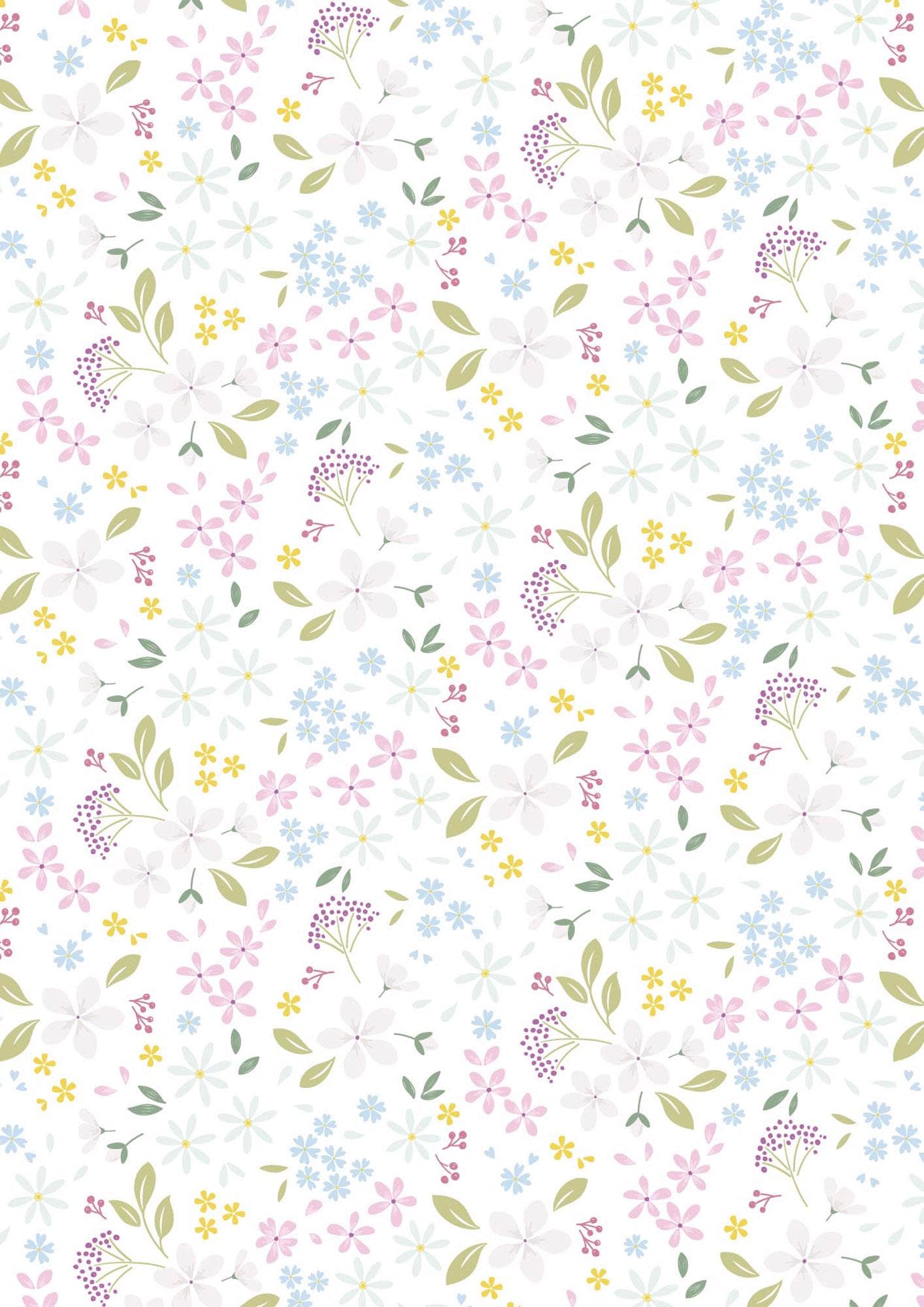 The Pressed Flower Collection Floral Ode White by Cassandra Connolly for Lewis & Irene - CC52.1