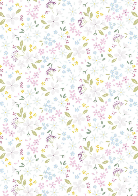 The Pressed Flower Collection Floral Ode White by Cassandra Connolly for Lewis & Irene - CC52.1