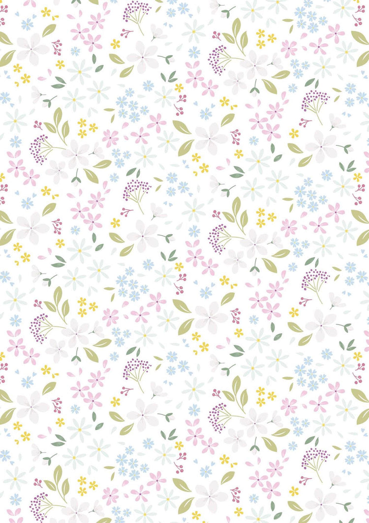 The Pressed Flower Collection Floral Ode White by Cassandra Connolly for Lewis & Irene - CC52.1