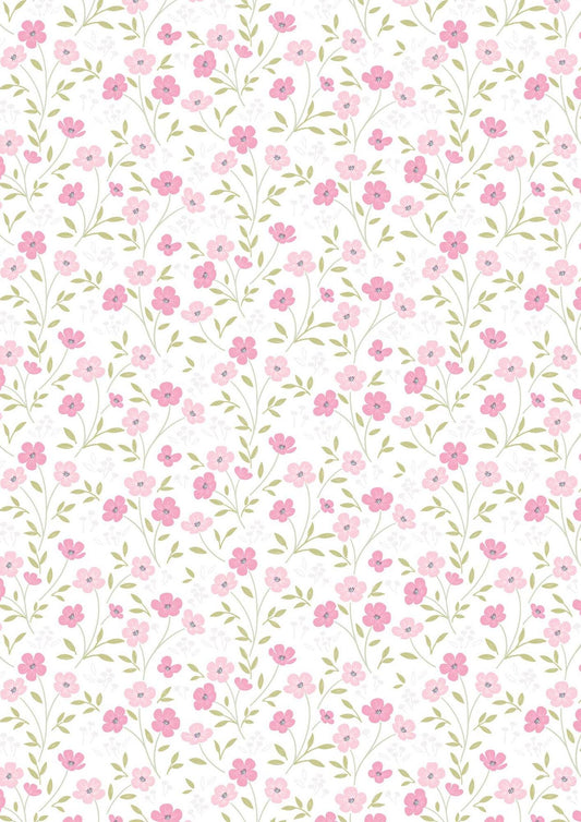 The Pressed Flower Collection Timeless Blossom White by Cassandra Connolly for Lewis & Irene - CC54.1